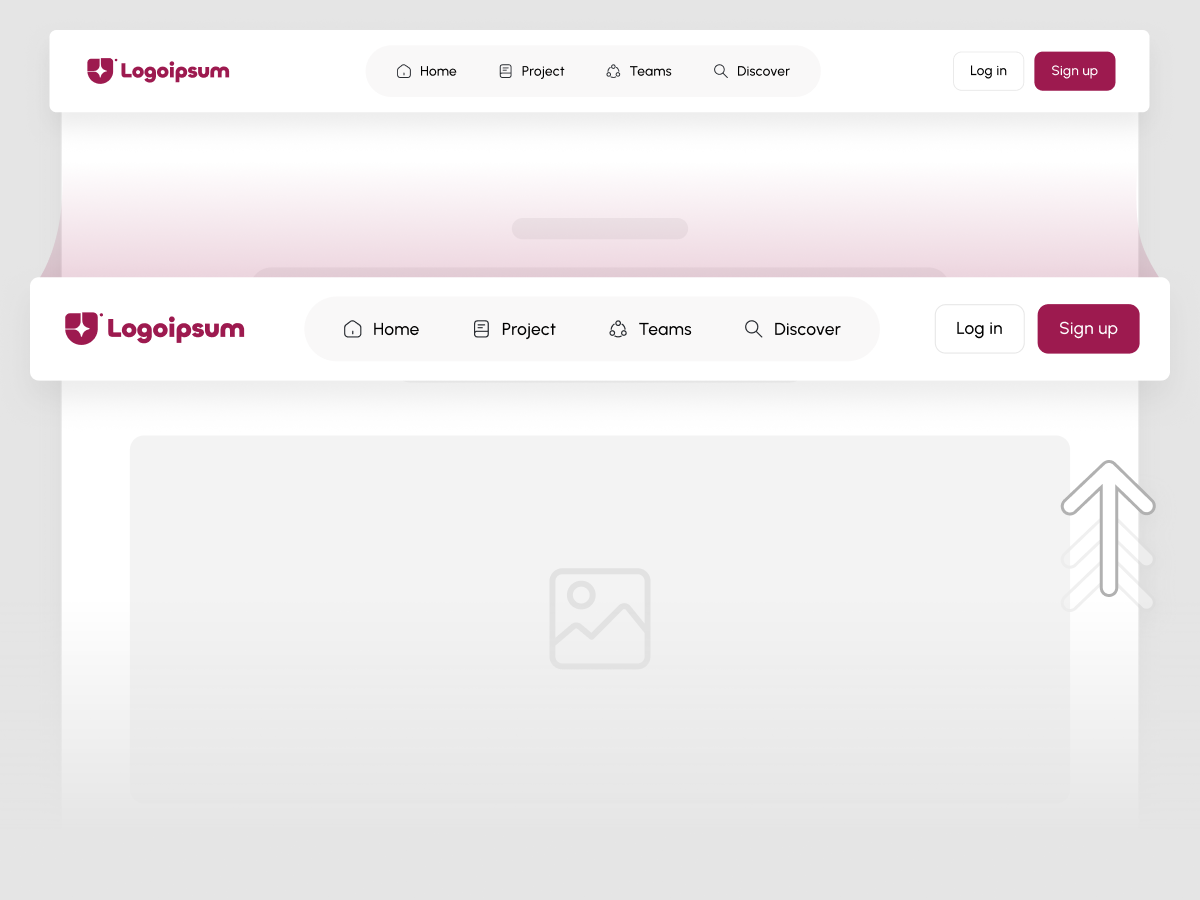 Sticky Header with Transparent Background & Hide-on-Scroll Effect