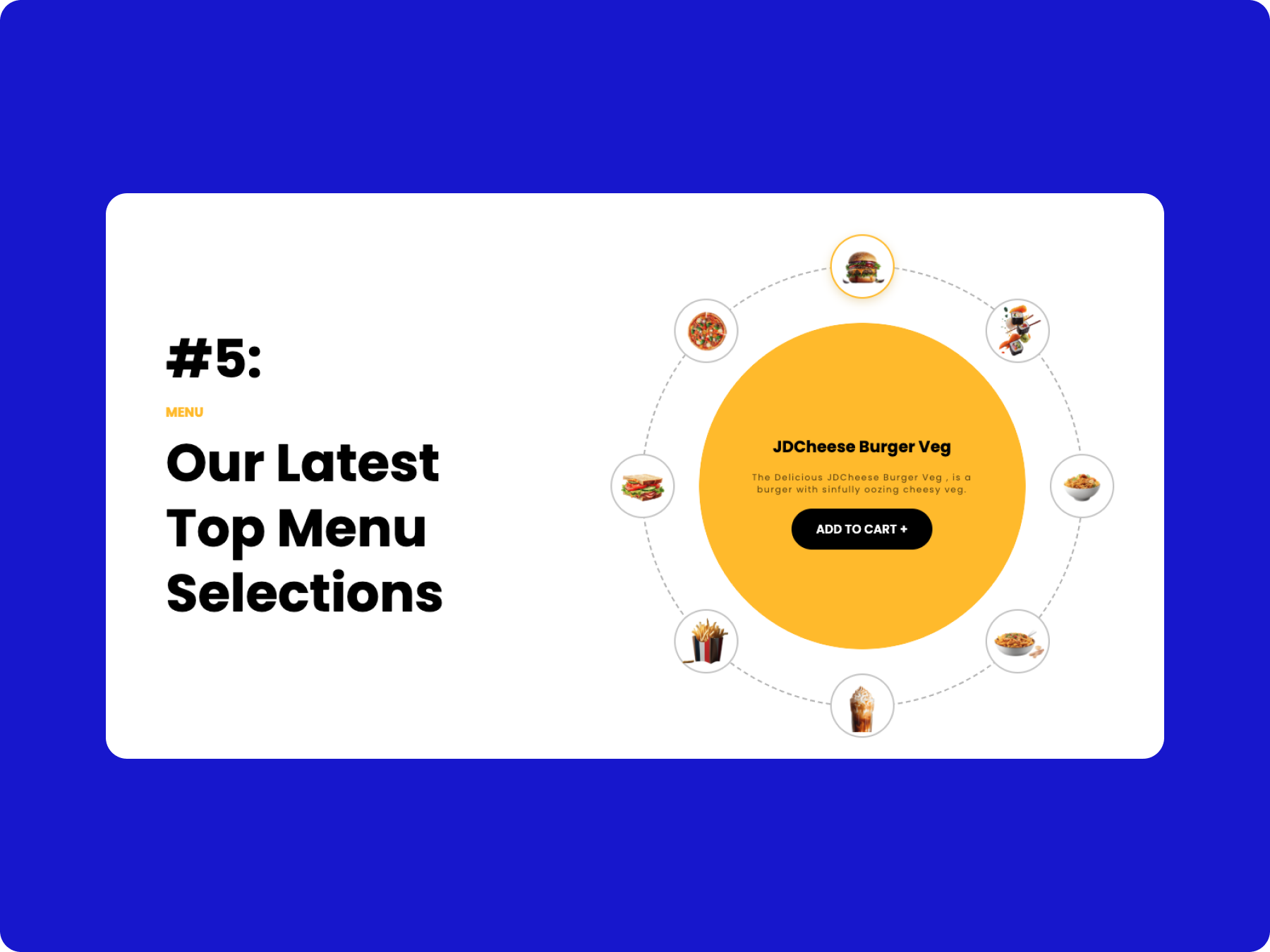 Clickable Food Chart with Interactive Circle Info