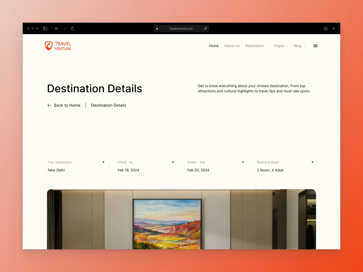 Destination details page | travelventure
