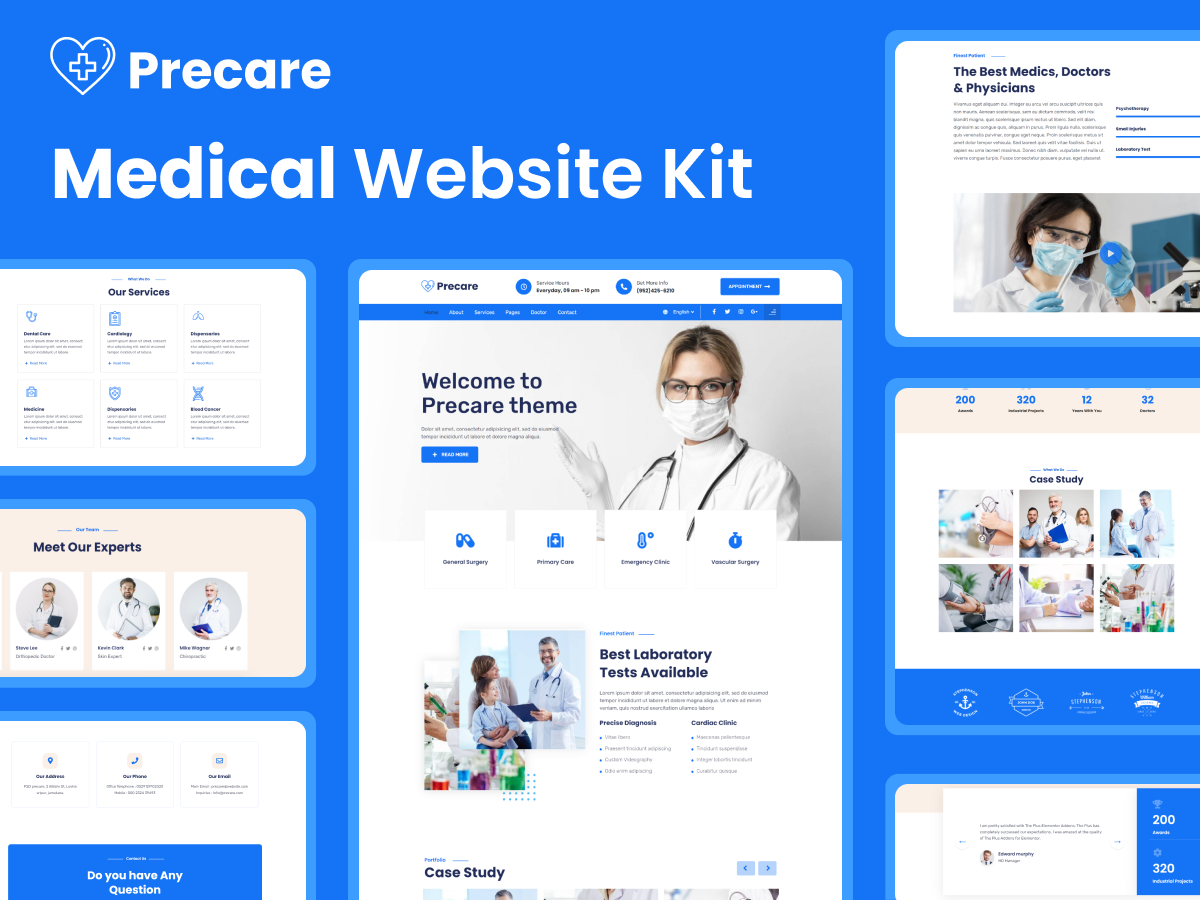Precare | healthcare & medical elementor template kit