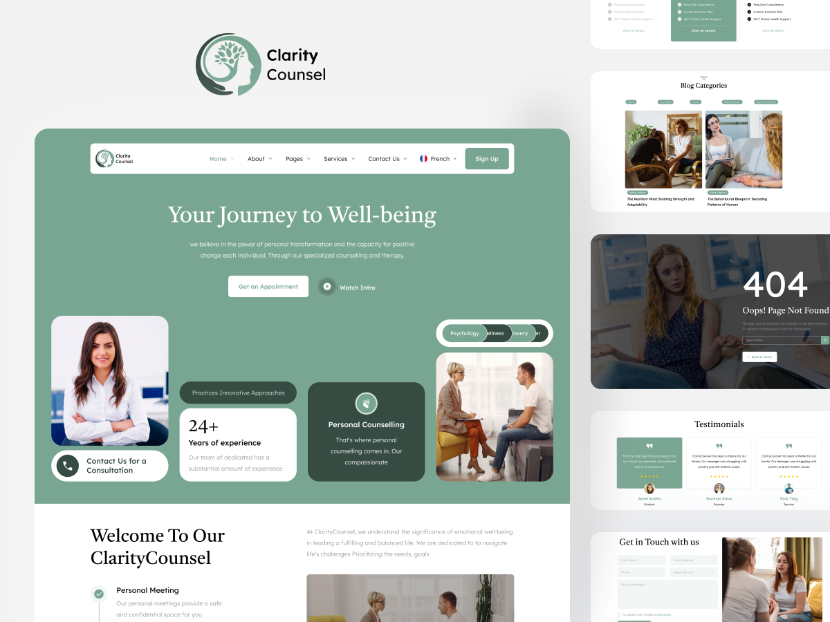Clarity-counsel uplift |  elementor template kit