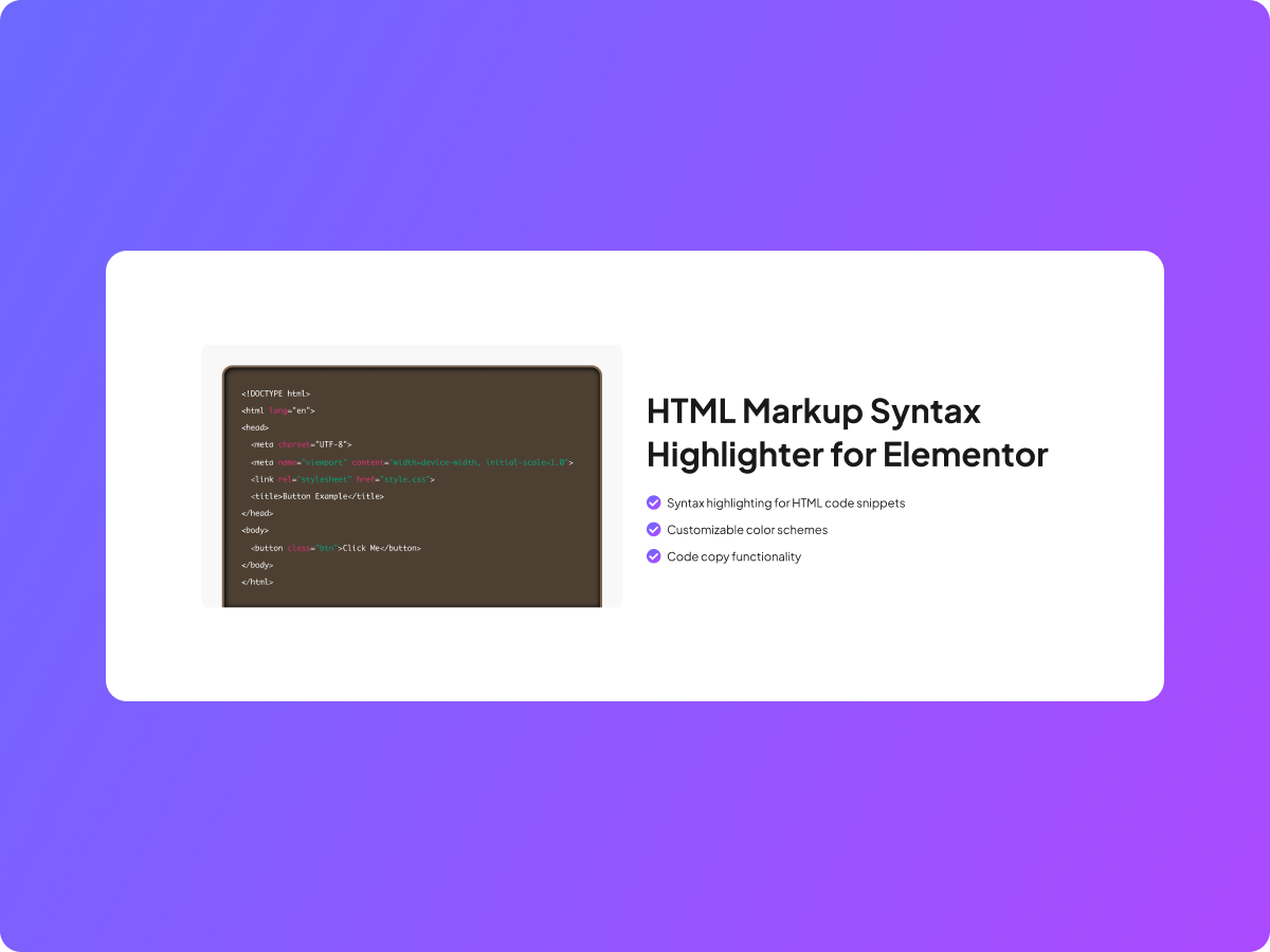 Code Syntax Highlighter with HTML Code