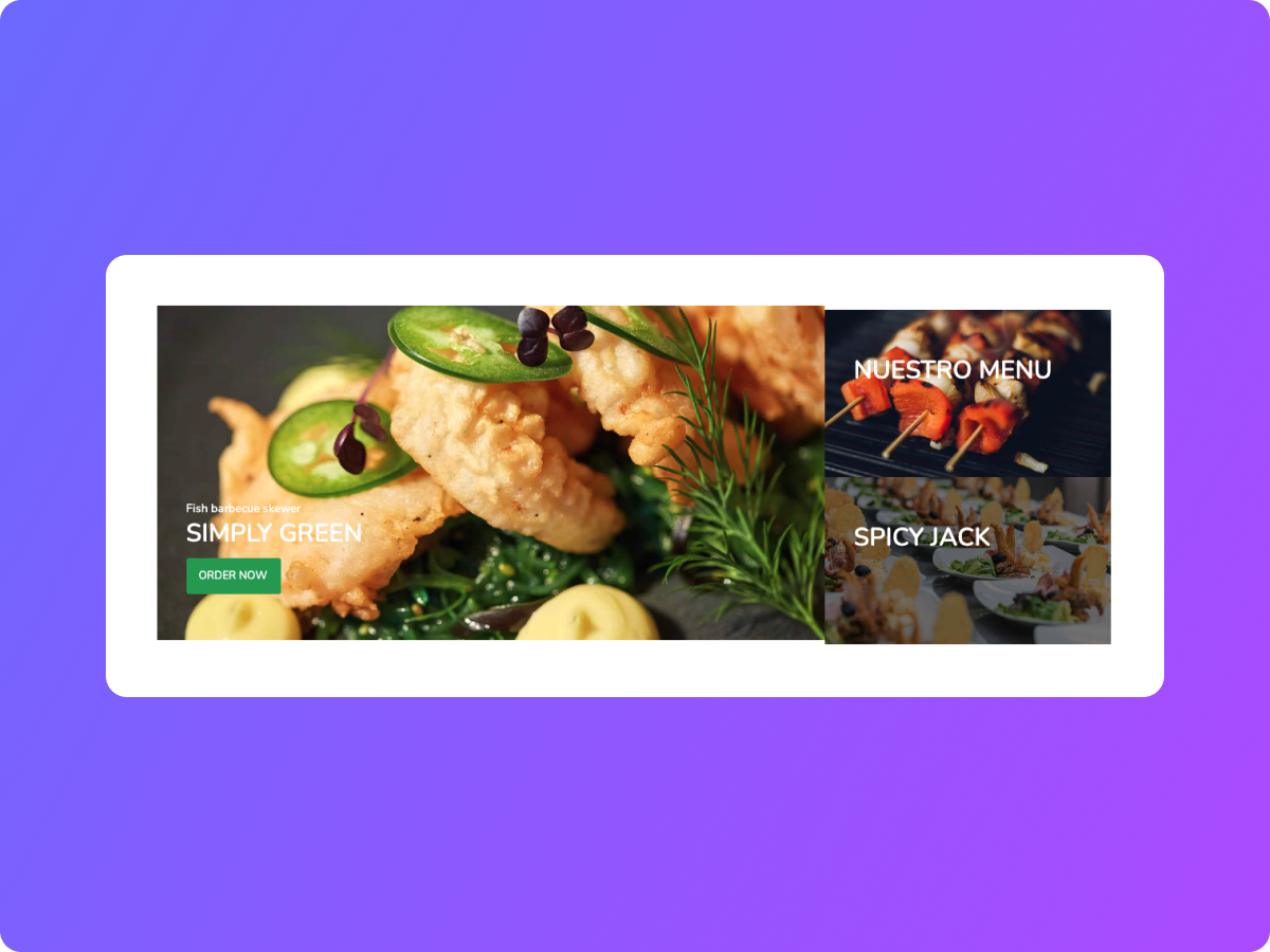 Custom Food Menu Hover Card