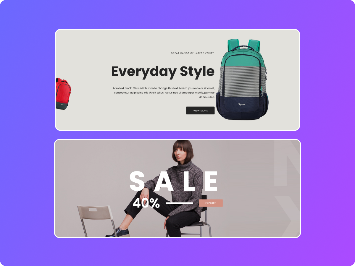 Rectangular Carousel Full Width Vertical Carousel with Product | Template