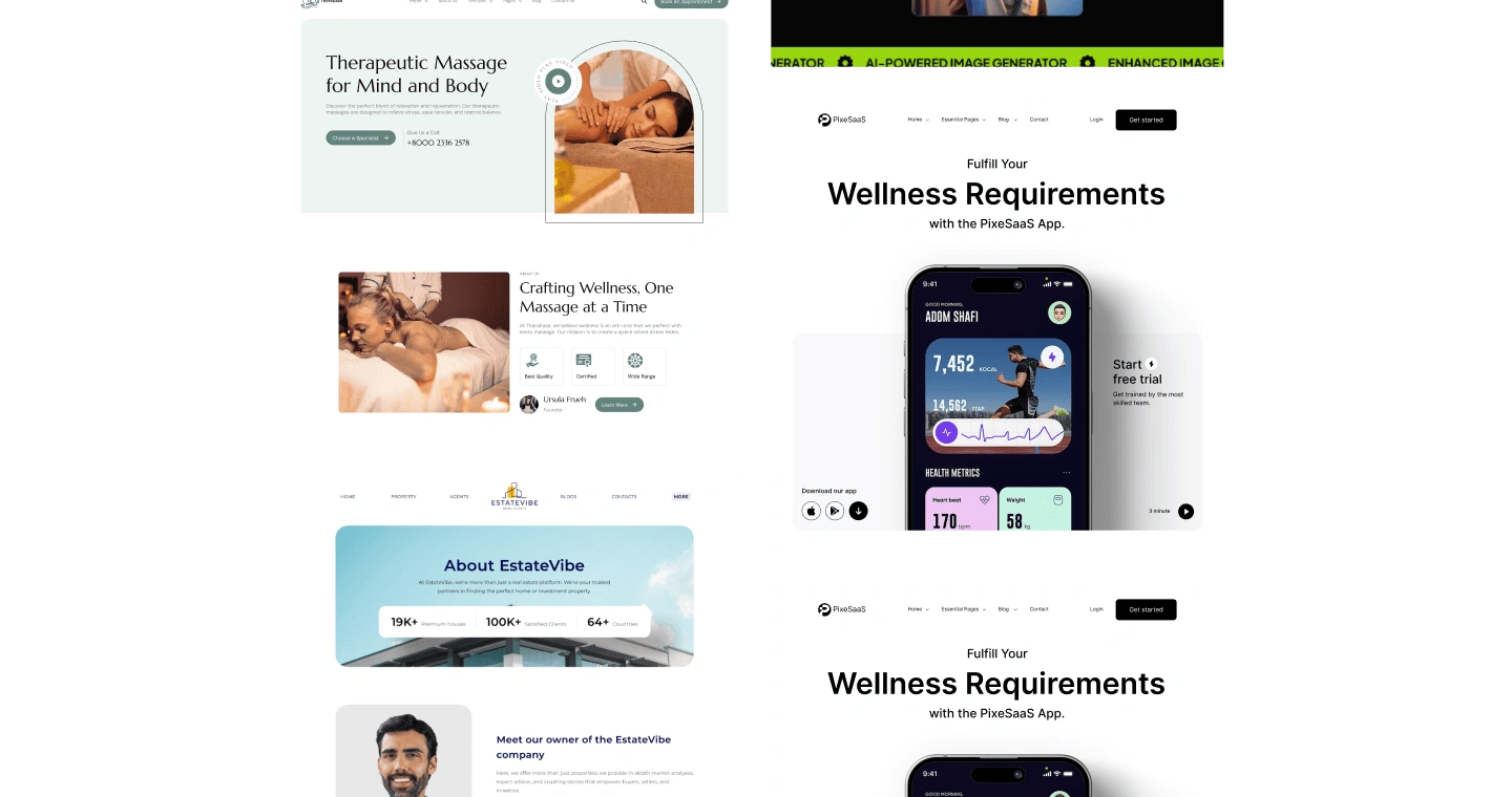 Sample websites and widget code for freelancers in WDesignKit